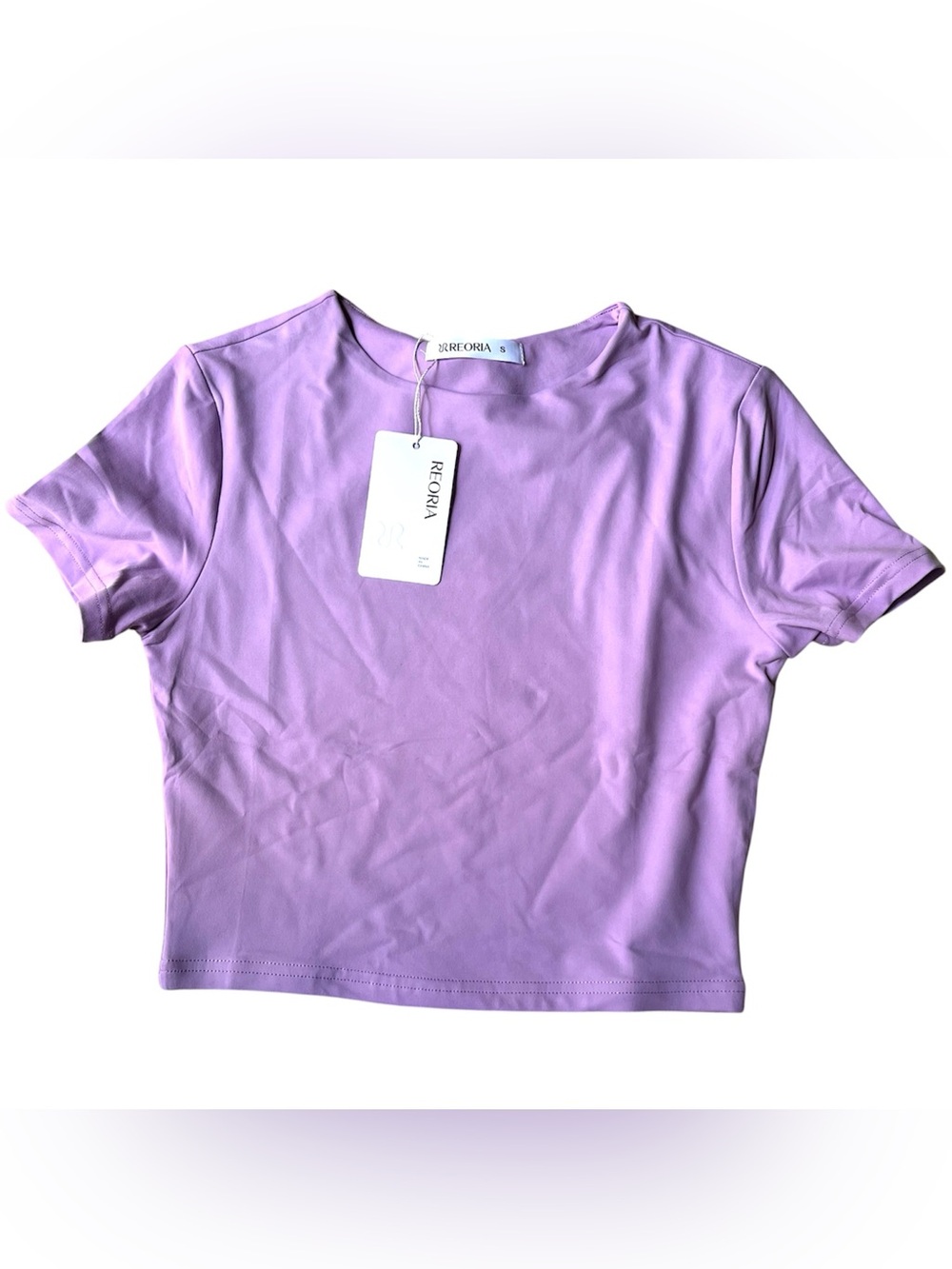 ReoRia Lavender Short Sleeve Crop Top